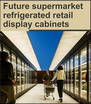 Future supermarket refrigerated retail display cabinets